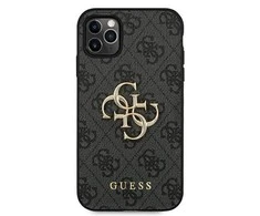 Dėklas Guess PU 4G Metal Logo Case skirtas iPhone 13, pilkas