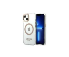 Apple iPhone 13 Pro Max Guess Dėklas Metal Outline Magsafe aukso spalvos