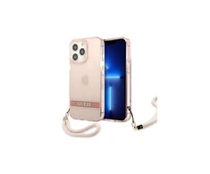 Guess Translucent Stap Case for iPhone 13 Pro Max - Rožinė