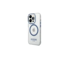 Apple iPhone 14 Pro Max Guess Dėklas Metal Outline Magsafe (GUHMP14XHTRMB) mėlynos spalvos