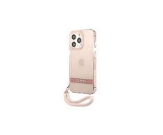 Guess Translucent Stap Case for iPhone 13 Pro Max - Rožinė