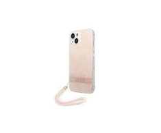 Apple iPhone 14 Plus Guess dėklas 4G Print Strap (GUOHCP14MH4STP) rožinės spalvos