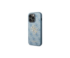 Guess GUHCP14L4GMGBL iPhone 14 Pro 6,1" mėlynas kietas dėklas 4G Big Metal Logo
