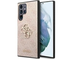 Dėklas GUESS GUHCS23L4GPPI S23 ULTRA S918 Rožinis/Rožinis HARDCASE 4G BIG METAL LOGO