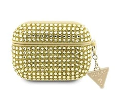 Guess dėklas, skirtas AirPods Pro 2 GUAP2HDGTPD auksinis Rhinestone Triangle Charm