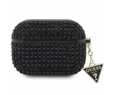 Apple AirPods Pro Guess Hardcase Rhinestone Triangle (GUAPHDGTPK) ausinių dėklas juodos spalvos