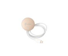 Apple iPhone 14 Guess dėklas 4G Print MagSafe + Belaidis Įkroviklis (GUBPP14XHJEACSA) mėlynos spalvos