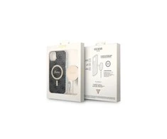Apple iPhone 14 Guess dėklas 4G Print MagSafe + Belaidis Įkroviklis (GUBPN61H4EACSP) juodos spalvos
