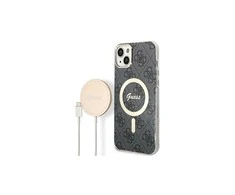 Apple iPhone 14 Pro Max Guess dėklas 4G Print MagSafe + Belaidis Įkroviklis (GUBPP13LH4EACSK)
