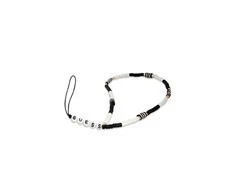 Guess pakabukas GUSTBCKH telefono dirželis juodai baltos spalvos Heishi Beads