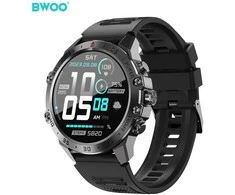 BWOO išmanusis laikrodis WA-08 1.43 colio AMOLED, juodas