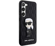 Karl Lagerfeld KLHCS23SSAKLHKPK S23 S911 kietas dėklas juodas/juodas Saffiano Monogram Ikonik