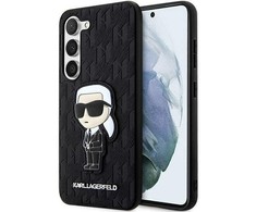Karl Lagerfeld KLHCS23SSAKLHKPK S23 S911 kietas dėklas juodas/juodas Saffiano Monogram Ikonik