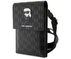 Karl Lagerfeld KLWBSAKHPKK Handbag – dėklas telefonui juodos spalvos Saffiano Monogram Ikonik