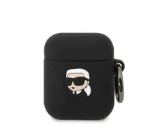 Karl Lagerfeld dėklas skirtas APPLE Airpods 1 / 2 KLA2RUNIKK (3D Sil NFT Karl) juodos spalvos