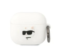 Dėklas Karl Lagerfeld KLA3RUNCHH AIRPODS 3 COVER Baltas/Baltas SILICONE CHAPETTE HEAD 3D