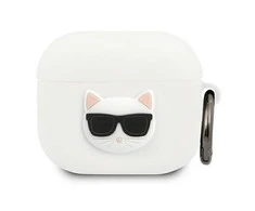 Apple AirPods 3 ausinių dėklas Karl Lagerfeld silikoninis Choupette (KLACA3SILCHWH) baltos spalvos