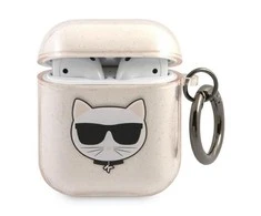 Apple AirPods ausinių dėklas Karl Lagerfeld Glitter Choupette (KLA2UCHGD) aukso spalvos