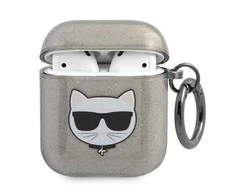 Apple AirPods ausinių dėklas Karl Lagerfeld Glitter Choupette (KLA2UCHGK) juodos spalvos