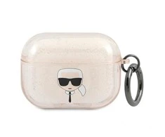 Apple AirPods Pro ausinių dėklas Karl Lagerfeld Glitter Karl`s Head (KLAPUKHGD) aukso spalvos