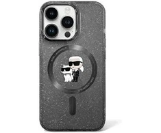 Apple iPhone 11 / XR Karl Lagerfeld dėklas Karl&amp;Choupette Glitter MagSafe (Klhmn61hgkcnok) juodos spalvos