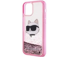 Apple iPhone 12 / 12 Pro Karl Lagerfeld dėklas Glitter Choupette Head (KLHCP12MLNCHCP) rožinės spalvos