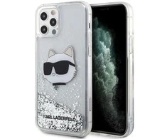 Apple iPhone 12 / 12 Pro Karl Lagerfeld dėklas Glitter Choupette Head (KLHCP12MLNCHCS) sidabrinės spalvos