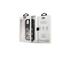 Karl Lagerfeld KLHCP13MCANCNK Apple iPhone 13/ 14 / 15 6,1″ kietas dėklas juodos spalvos Karlimals Cardslot