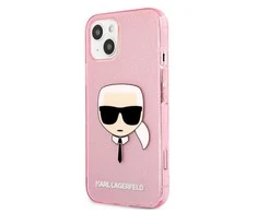 Dėklas Karl Lagerfeld HARDCASE KLHCP13SKHTUGLP IPHONE 13 MINI GLITTER KARL'S HEAD Rožinis
