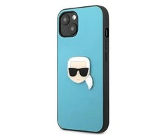 Dėklas Karl Lagerfeld KLHCP13SPKMB IPHONE 13 MINI 5.4 "Mėlynas/Mėlynas HARDCASE LEATHER IKONIK KARL`S HEAD METAL
