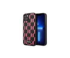 Apple iPhone 13 Mini Karl Lagerfeld dėklas Monogram Plaque (KLHCP13SMNMP1P) rožinės spalvos