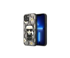 Dėklas Apple iPhone 13 Mini Karl Lagerfeld Flower Ikonik Karl (KLHCP13SPMNFIK1) pilkos spalvos