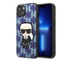 Apple iPhone 13 Mini Karl Lagerfeld dėklas Monogram Ikonik Patch mėlynos spalvos