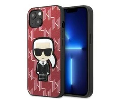 Apple iPhone 13 Mini Karl Lagerfeld dėklas Monogram Ikonik Patch raudonos spalvos