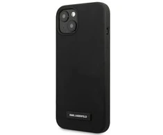 Apple iPhone 13 Mini Karl Lagerfeld dėklas silikoninis Plaque (KLHCP13SSLMP1K) juodos spalvos