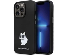 Apple iPhone 13 Pro Karl Lagerfeld dėklas Silicone C Metal Pin (KLHCP13LSMHCNPK) juodos spalvos
