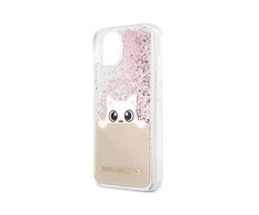 Dėklas Karl Lagerfeld KLHCP13LPABGNU IPHONE 13 PRO / 13 6.1 "Rožinis / Rožinis HARDCASE PEEK A BOO LIQUID GLITTER