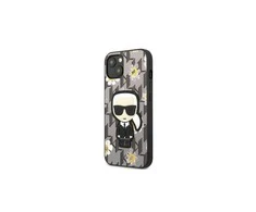 Dėklas Karl Lagerfeld KLHCP13LPMNFIK1 iPhone 13 Pro / 13 6,1" pilka/pilkas Flower Ikonik Karl