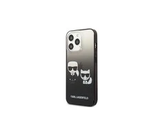 Apple iPhone 13 Pro Karl Lagerfeld dėklas Gradient Ikonik Karl &amp; Choupette (KLHCP13LTGKCK) juodos spalvos