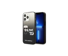 Apple iPhone 13 Pro Karl Lagerfeld dėklas Gradient Ikonik Karl &amp; Choupette (KLHCP13LTGKCK) juodos spalvos