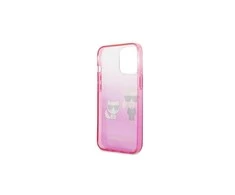 Apple iPhone 13 Pro Karl Lagerfeld dėklas Gradient Ikonik Karl &amp; Choupette (KLHCP13LTGKCP) rožinės spalvos