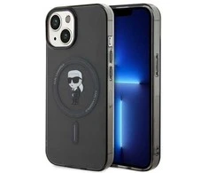 Karl Lagerfeld KLHMP14SHFCKNOK Apple iPhone 14/ 15 / 13 6.1″ juodos spalvos kietas dėklas IML Ikonik MagSafe