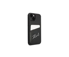 Karl Lagerfeld dėklas, skirtas iPhone 14 6,1 KLHCP14SCSSK juodas kietas dėklas, skirtas automobilinisdslot Sign