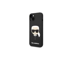 Dėklas Karl Lagerfeld Silicone Karl`s Head Case for iPhone 13 / 14 / 15 - Juodas