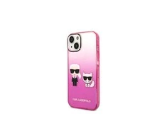 Karl Lagerfeld KLHCP14MTGKCP iPhone 14 Plus 6,7 colio kietas dėklas, eilinis/rožinis gradientas Karl &amp; Choupette