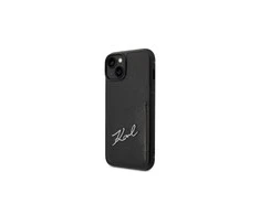 Dėklas Apple iPhone 14 Plus Karl Lagerfeld Signature Logo Cardslot (KLHCP14MCSSK) juodos spalvos