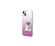 Apple iPhone 14 Plus Karl Lagerfeld dėklas Choupette Fun rožinės spalvos