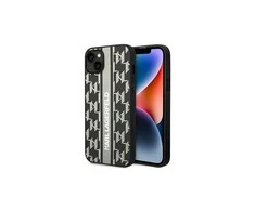 Apple iPhone 14 plus Karl Lagerfeld dėklas Monogram Stripe (KLHCP14MPGKLSKG) pilkos spalvos