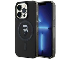 Karl Lagerfeld KLHMP14LHFCKNOK Apple iPhone 14 Pro 6.1″ juodos spalvos kietas dėklas IML Ikonik MagSafe