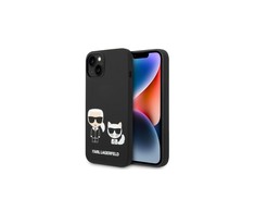 Karl Lagerfeld Liquid Silicone Karl &amp; Choupette MagSafe - dėklas skirtas Apple iPhone 14 Pro Juodas